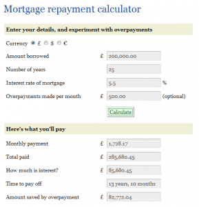 mortgage overpayment calculator