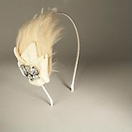 red herring ivory crystal feather hair band