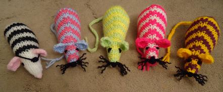 battersea knitted mice