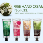 coupon for free hand cream from the body shop