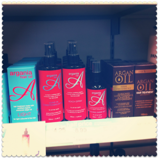 argan oil for hair - lots of products at Boots